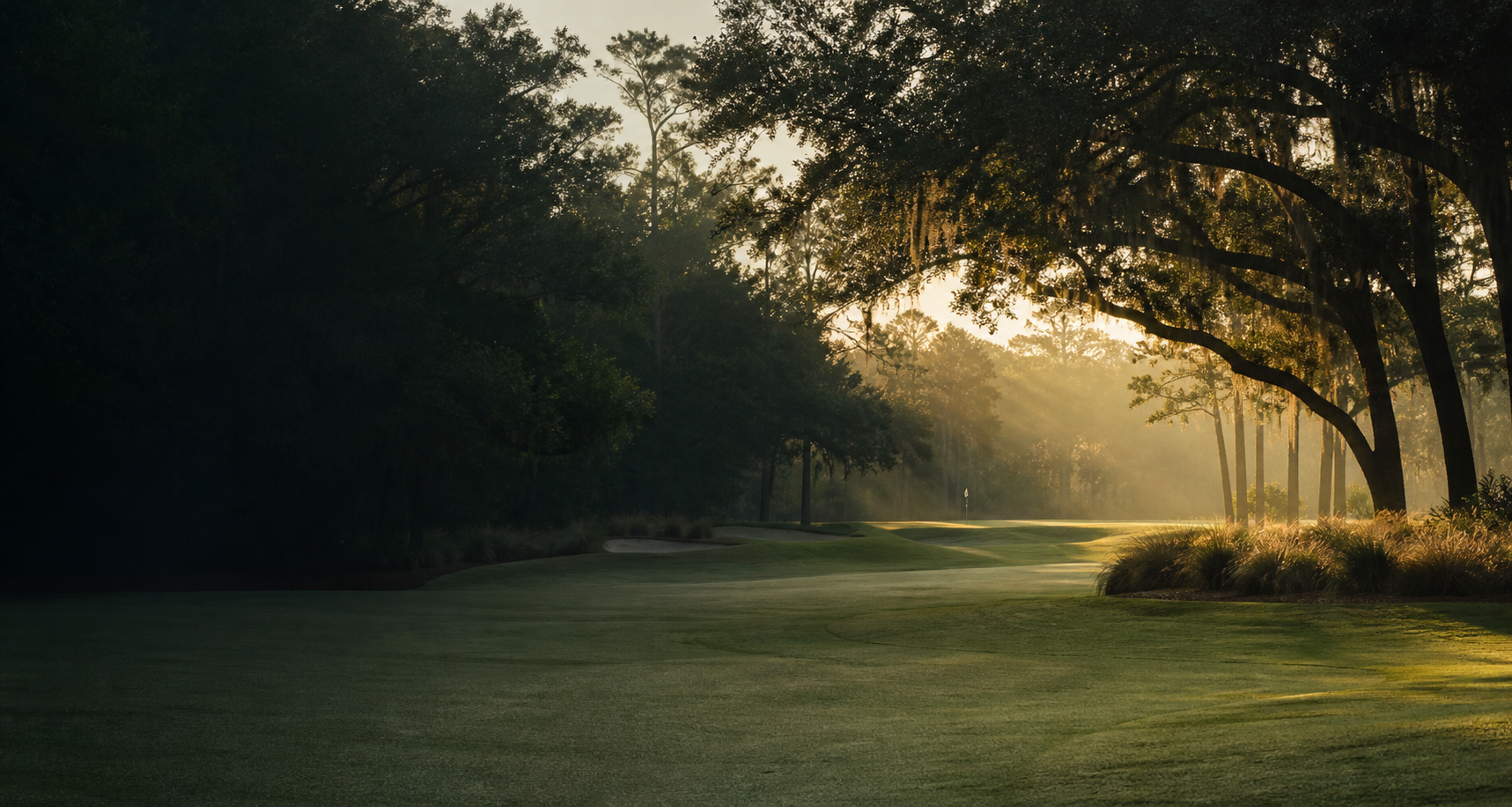 A golf course at first light
